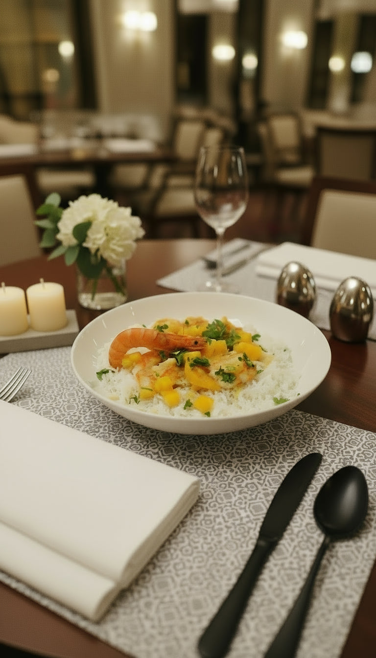 Curry de crevettes aux mangues